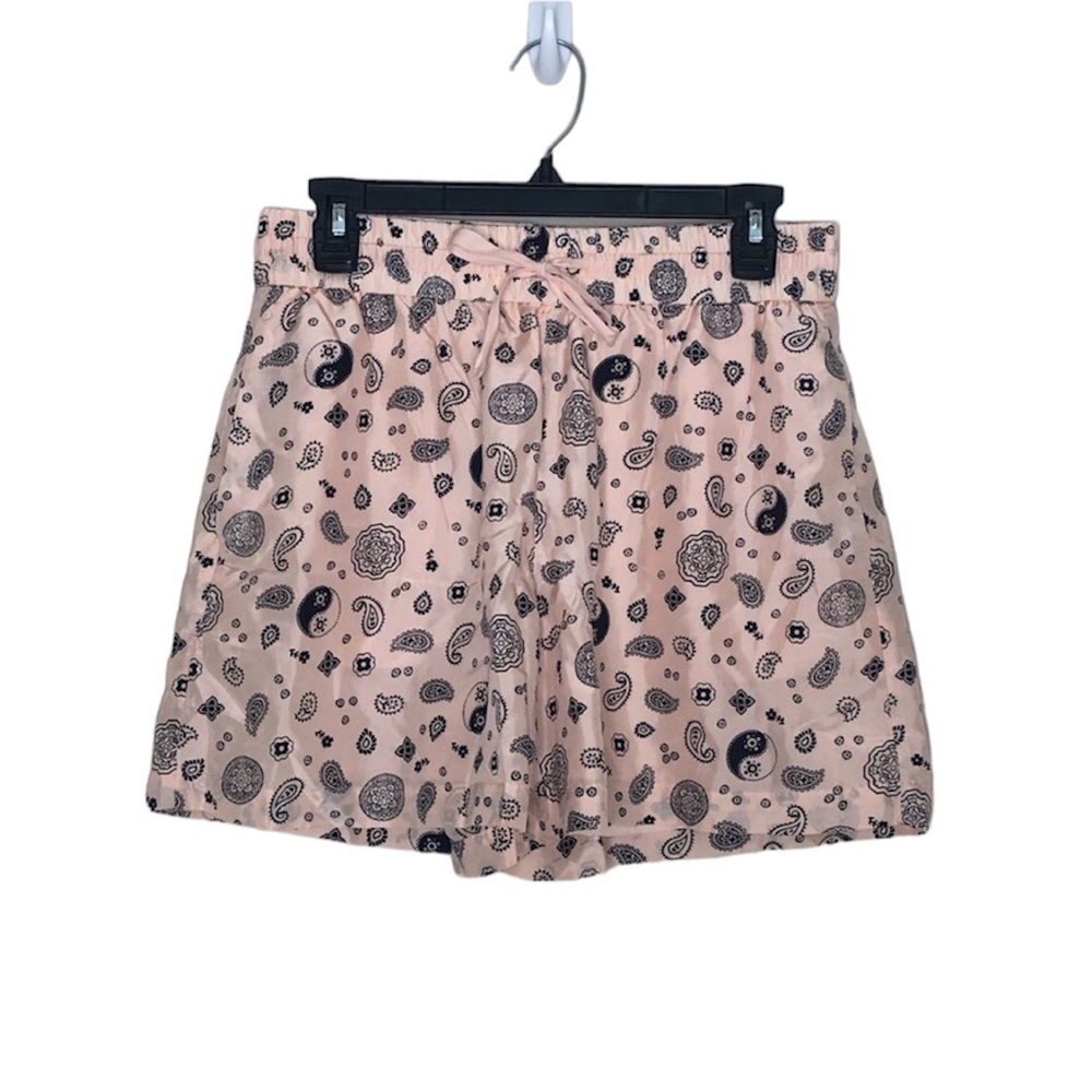 NWT J. CREW | Silk Bandana Paisley Light Pink Drawstring Elastic Waist Shorts